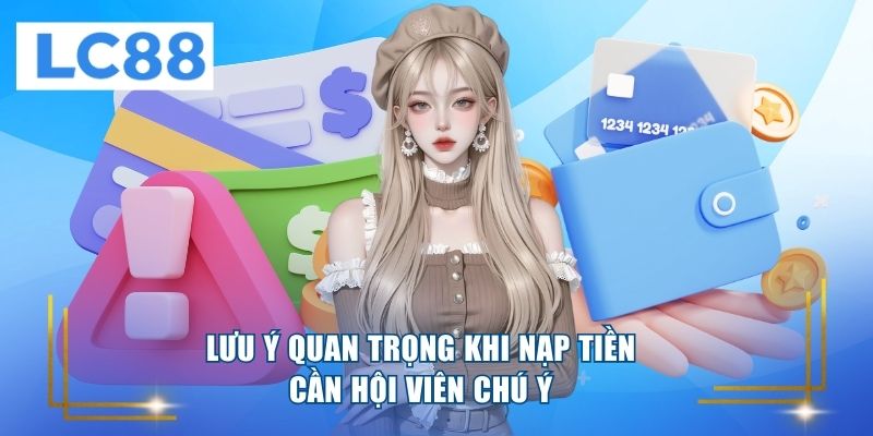 Lưu ý quan trọng khi nạp tiền cần hội viên chú ý